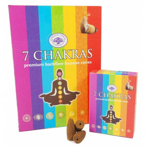 Green Tree 7 Chakras  Backflow Incense Cone