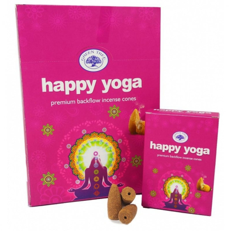 Green Tree Happy Yoga Backflow Incense Cone