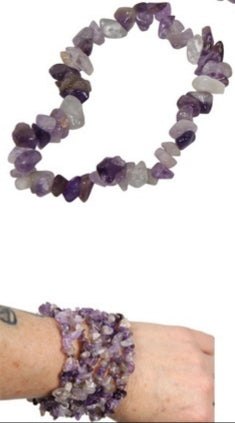 Amethyst Gemstone Chips Peace Bracelet - My Wish List Gifts