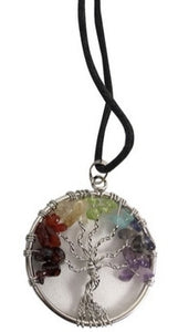 Tree of Life & Chakra Coloured Gemstones Necklace - My Wish List Gifts