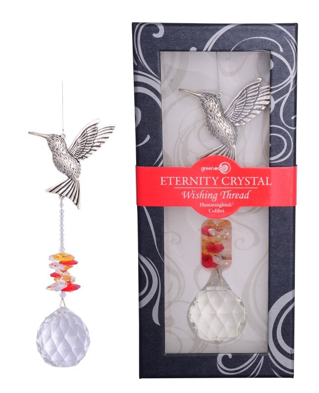 Eternity Crystal & Silver Hummingbird Suncatcher