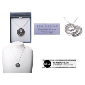 Equilibrium Silver Plated Inspirational Rings Necklace - Live - My Wish List Gifts