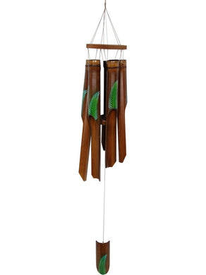 Bamboo Tubes Green Leaf Wind Chime