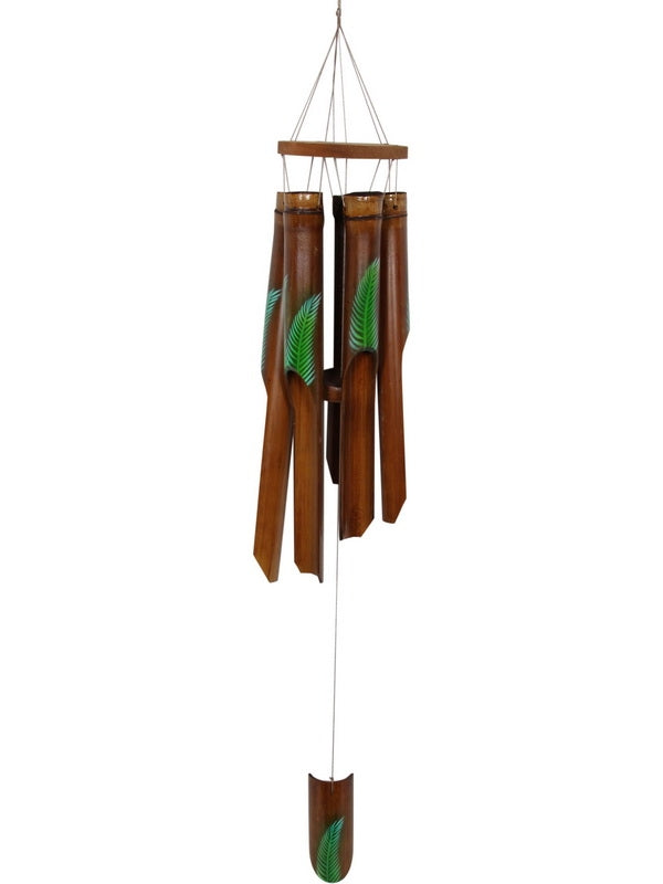 Bamboo Tubes Green Leaf Wind Chime