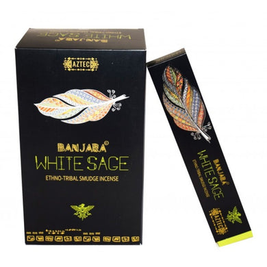 Banjara White Sage Ethno-Tribal Smudge Incense Sticks (15gm)