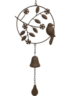 Metal Cast Iron Bird and Bell Wind Chime