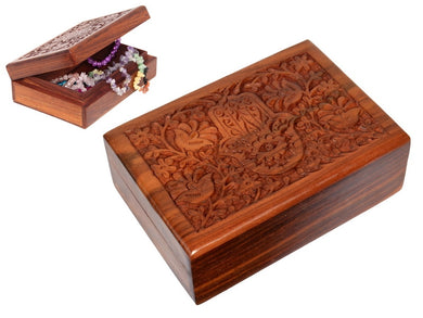 Carved Hamsa Wooden Jewellery Box