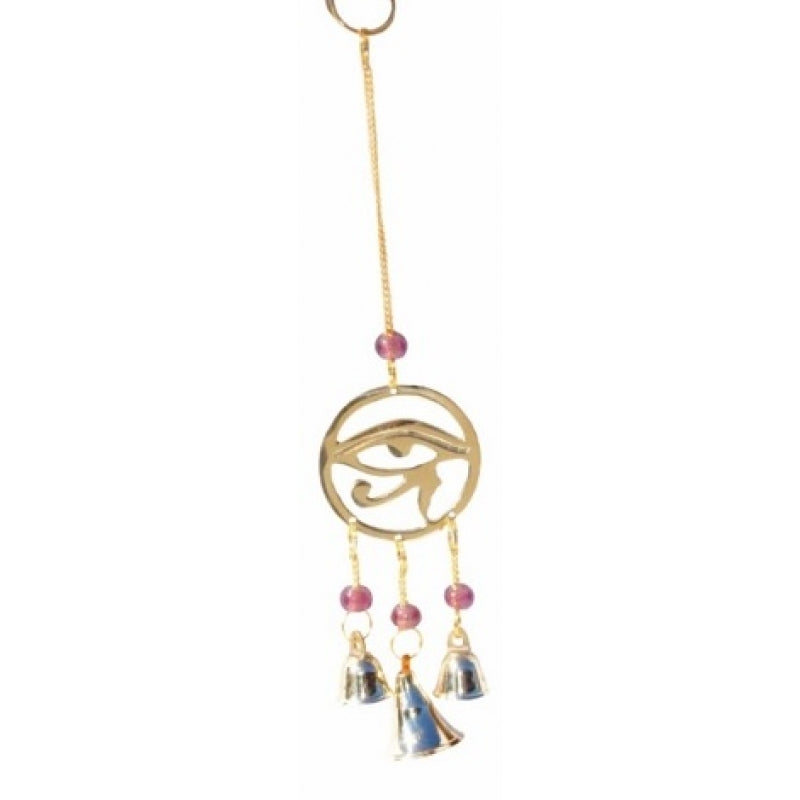 Brass Eye of Horus with Bells & Beads Wind Chime - My Wish List Gifts