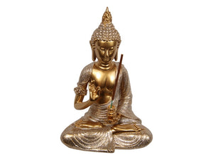 Gold Rulai Buddha Lotus Flower Incense Burner - My Wish List Gifts