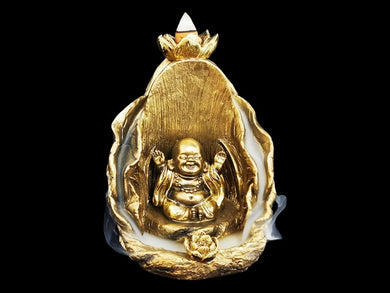 Gold Happy Buddha Backflow Incense Burner - My Wish List Gifts