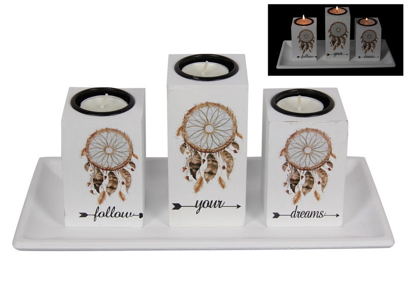 Follow Your Dreams 3 Tealight Candle Holder - My Wish List Gifts