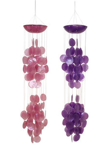 Pink/Purple Colour Capiz Shell Mobile/Wind Chime