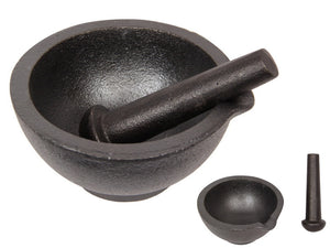 Cast Iron Mortar and Pestle Set