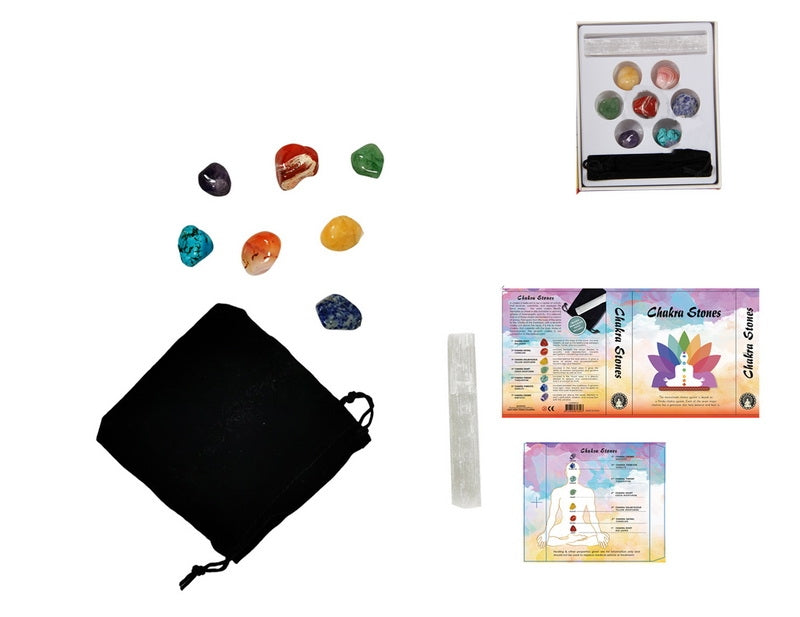 Spiritual Chakra Gemstones in Book Gift Box