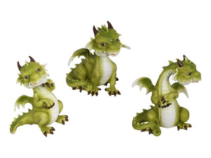 Green Puff Dragon Set of 3