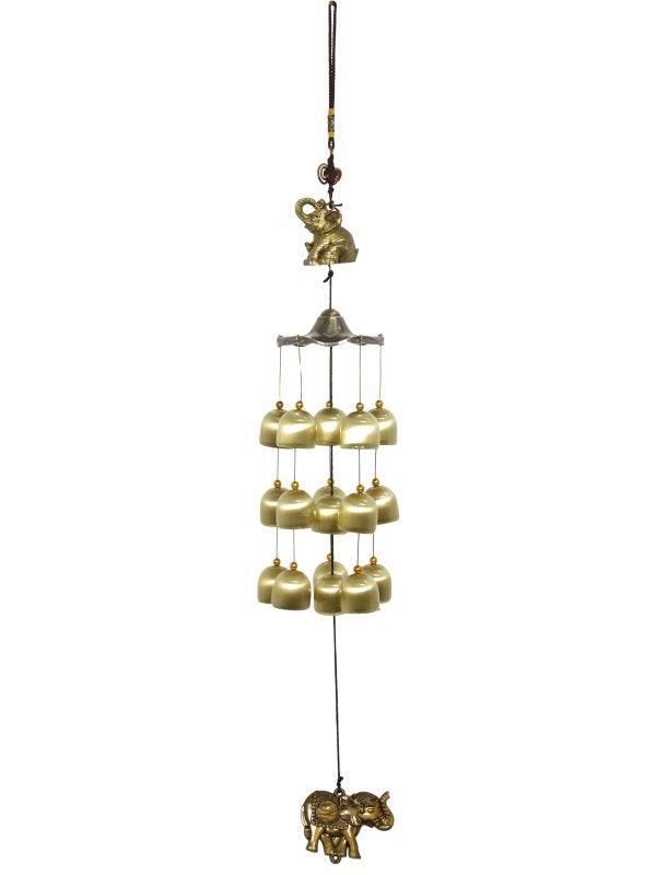 Brass Elephant & Eighteen Bells Wind Chime - My Wish List Gifts