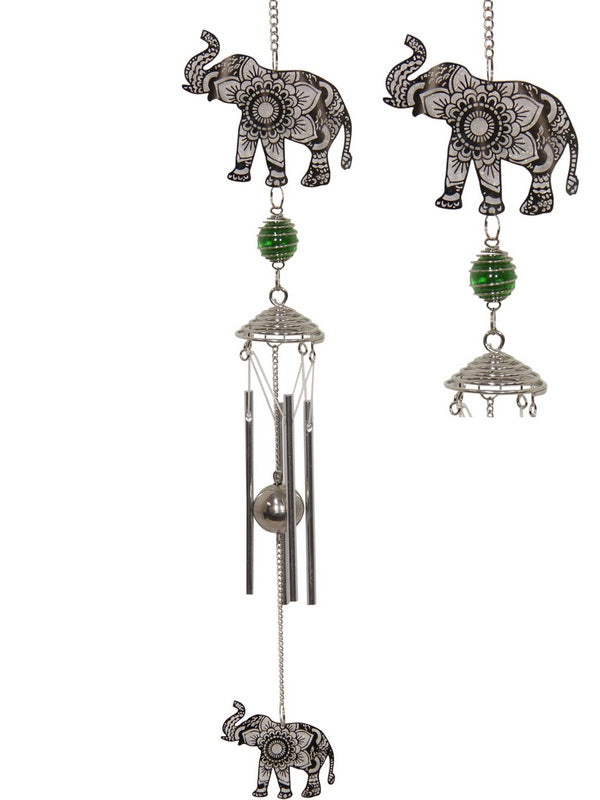 Metal Elephant Mandala Wind Chime