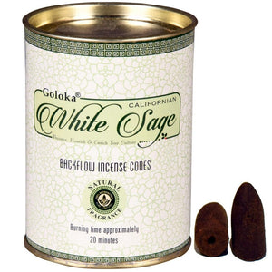 Goloka Backflow Incense Cones White Sage