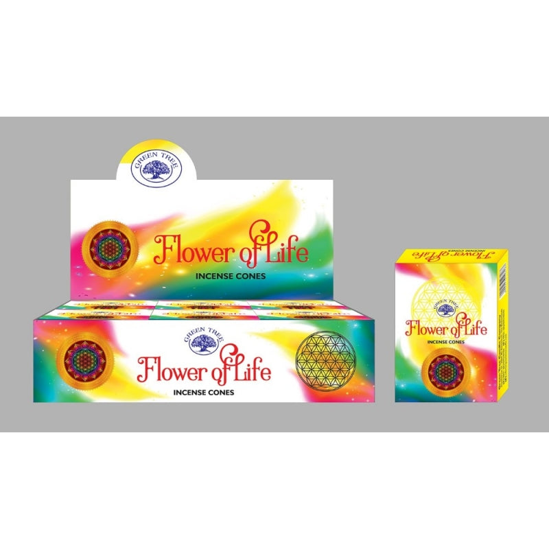 Green Tree Flower of Life Masala Incense Cone - My Wish List Gifts