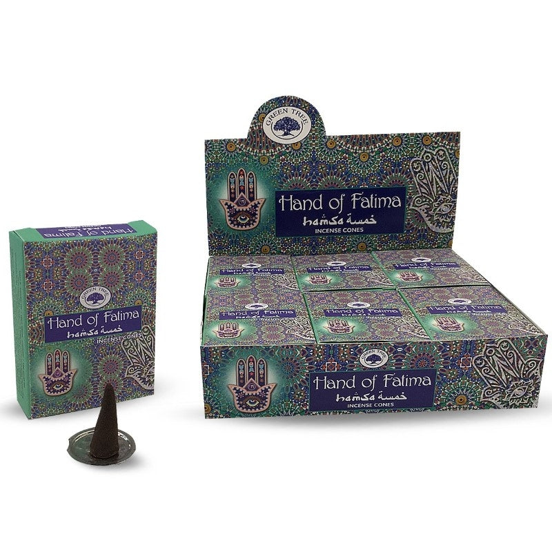 Green Tree Hand of Fatima Masala Incense Cone - My Wish List Gifts