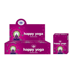 Green Tree Happy Yoga Masala Incense Cone - My Wish List Gifts