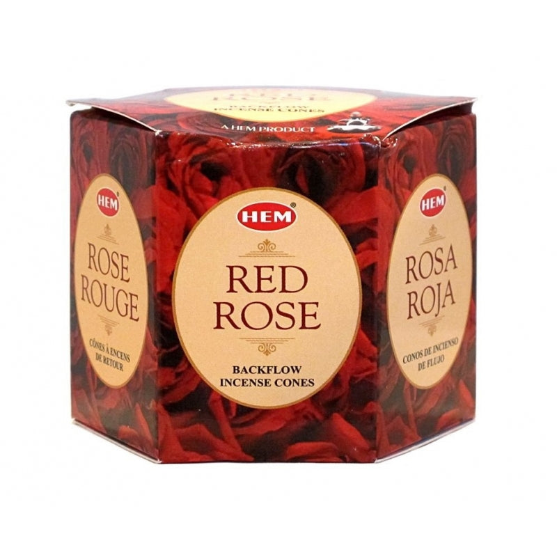 HEM Red Rose Backflow Incense Cones