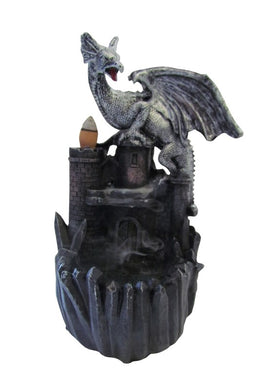 Black Dragon on Castle Backflow Incense Cone Burner - My Wish List Gifts