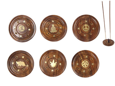 Round Wooden Incense & Cone Burner - My Wish List Gifts