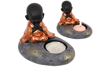 Boy Buddha Robe Candle Holder and Incense Burner