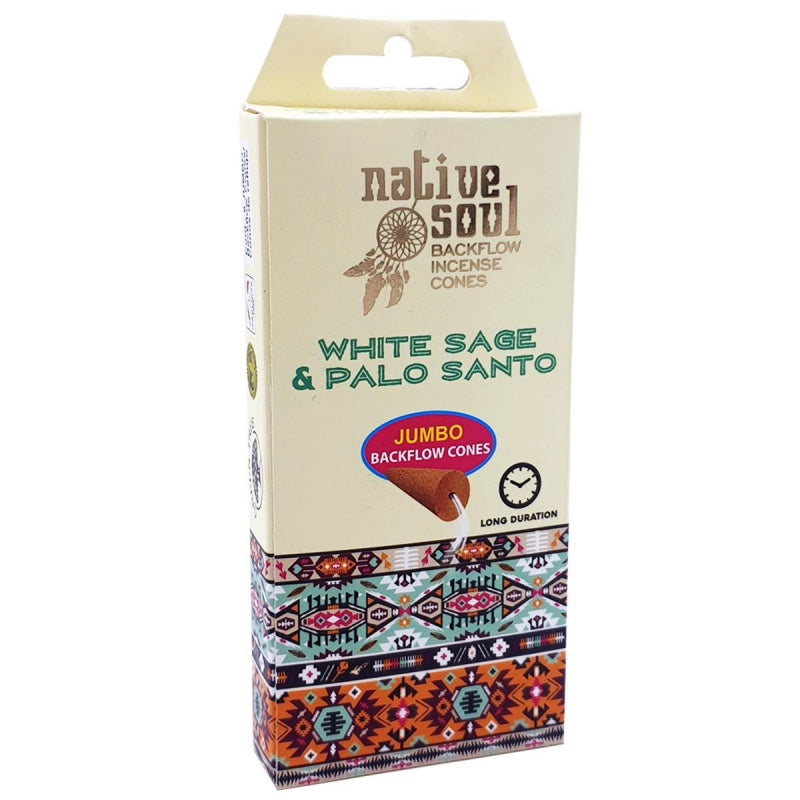 Green Tree Native Soul White Sage and Palo Santo Backflow Incense Cone Jumbo - My Wish List Gifts