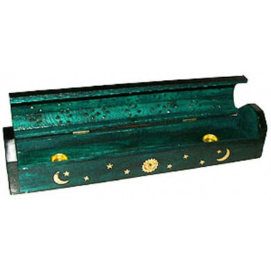 Incense & Cone Burner Sun, Moon and Stars Green - My Wish List Gifts