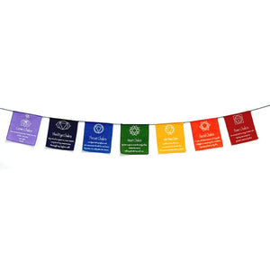 Seven Chakra Symbol Chinese Prayer Flags Small - My Wish List Gifts