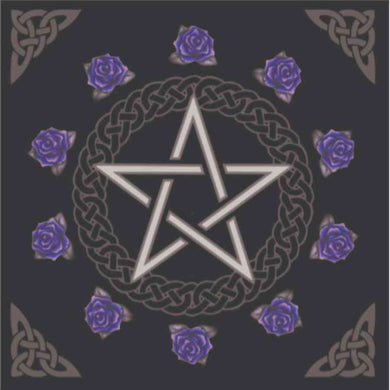 Pentacle Purple Rose Triskele Art Card - My Wish List Gifts