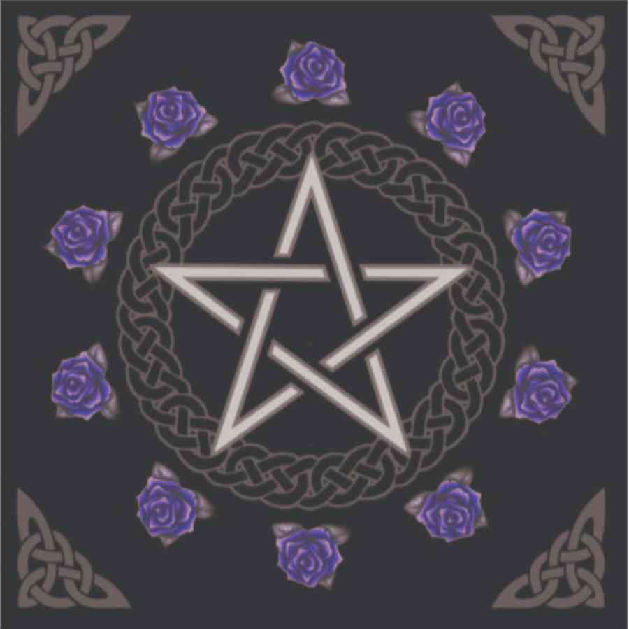 Pentacle Purple Rose Triskele Art Card - My Wish List Gifts