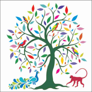 Colourful Tree White Triskele Art Greeting Card - My Wish List Gifts