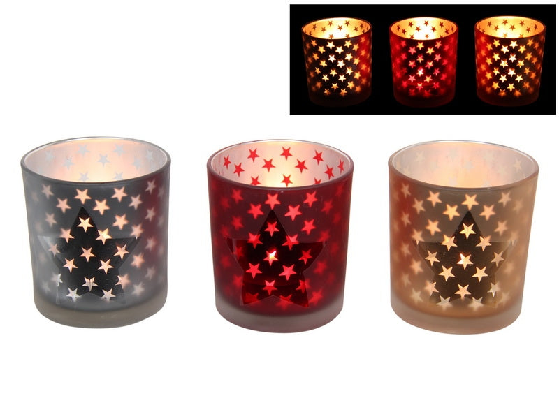 Star Glass Tealight Candle Holder Gift Set