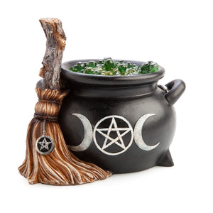 Witches Broomstick and Light Up Cauldron