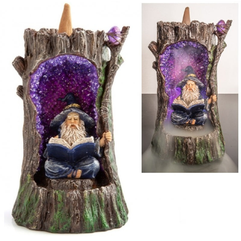 Wizard LED Geode Tree Backflow Incense Burner